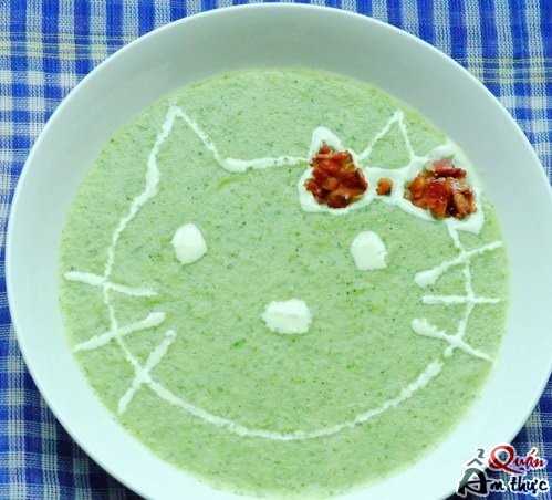 sup-bong-cai-xanh-hinh-meo-kitty-cho-be Súp bông cải xanh hình mèo Kitty cho bé