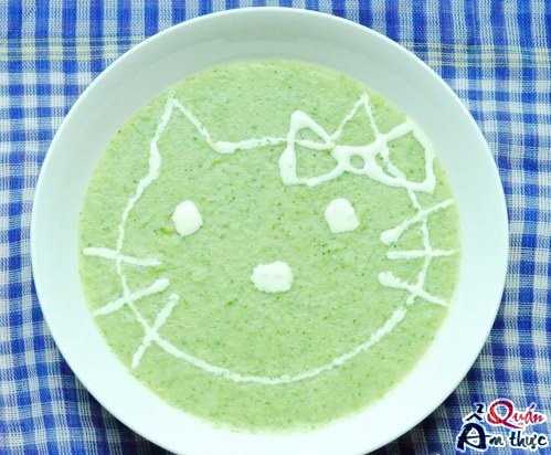 sup-bong-cai-xanh-hinh-meo-kitty-cho-be Súp bông cải xanh hình mèo Kitty cho bé